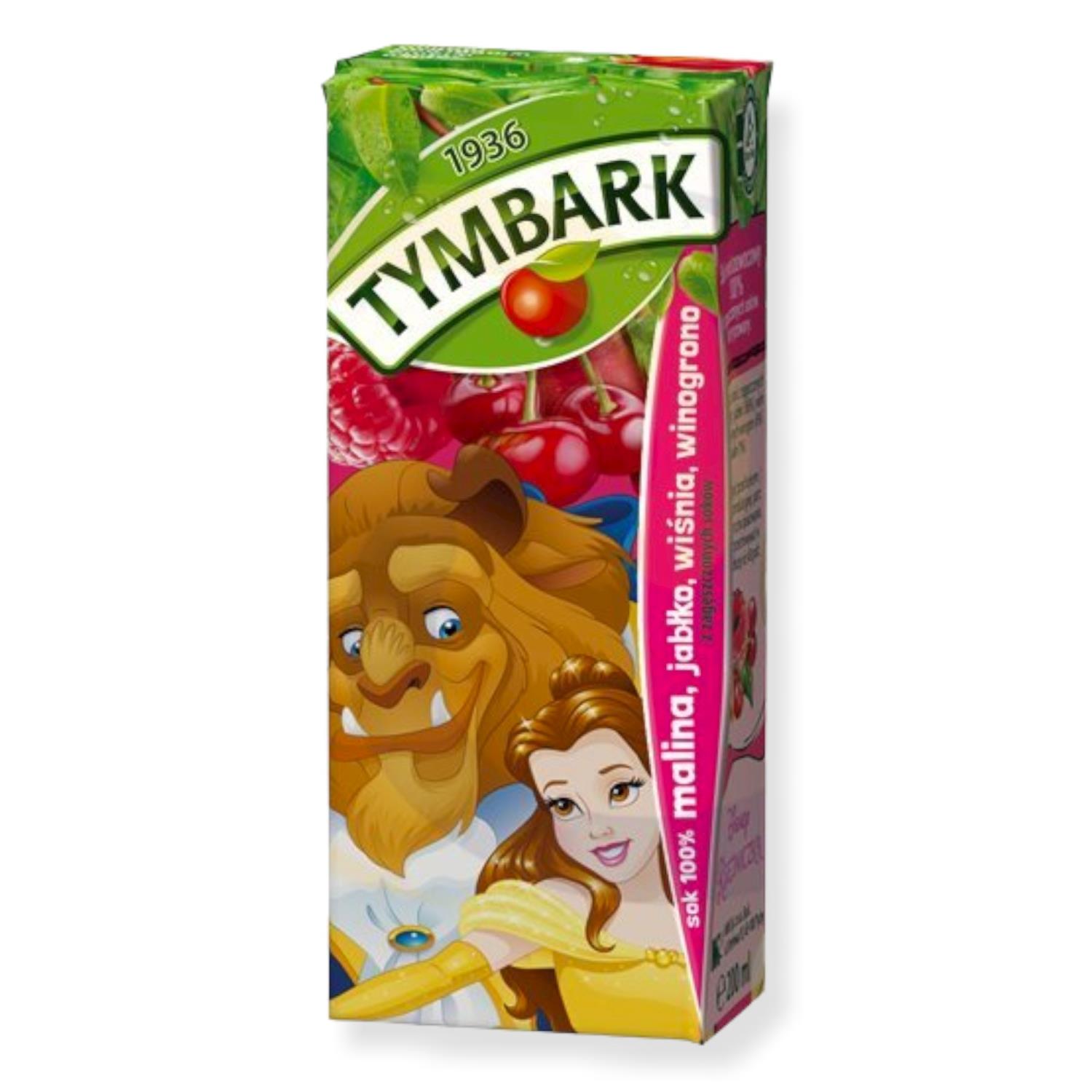 Tymbark 100% Raspberry/Apple/Cherry/Grape Juice 200ml