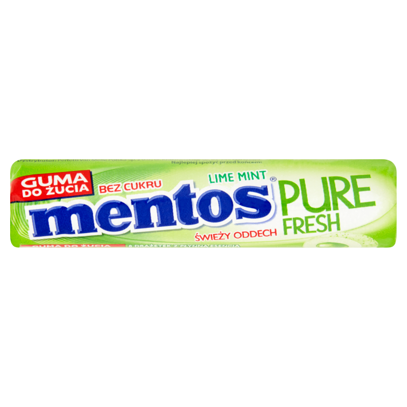 Mentos Pure Fresh Lime Mint Sugarfree Gum 15g