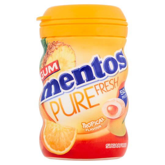 Mentos Pure Fresh Tropical Sugarfree Gum 60g