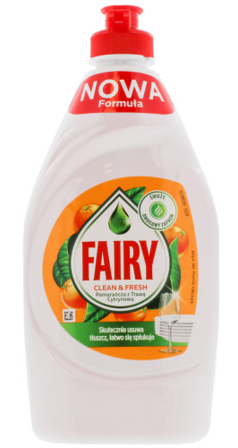 Fairy Orange & Lemongrass Dishwashing Liquid 450ml