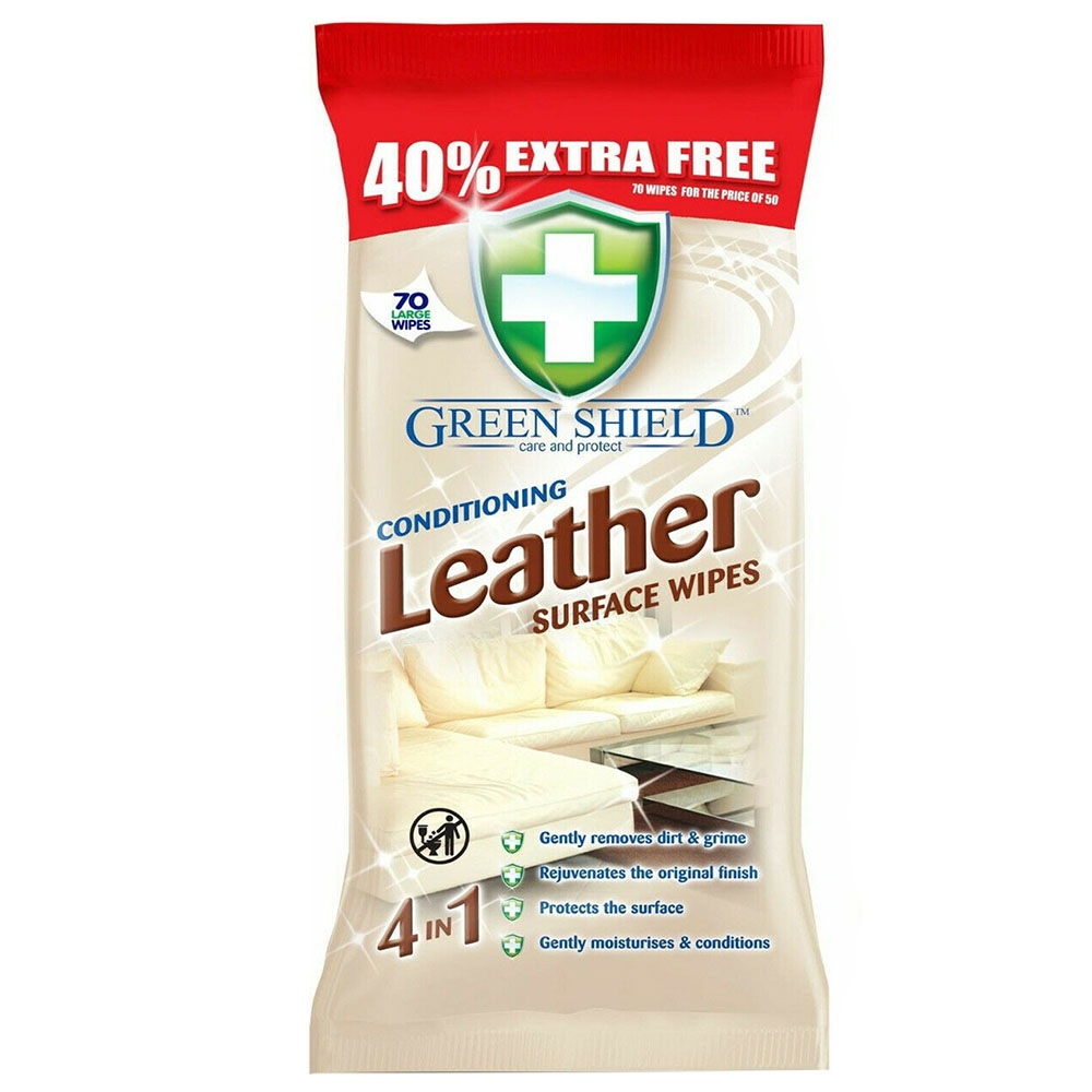 GreenShield Leather Conditioner Wipes 70stk