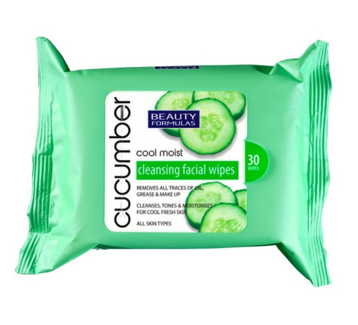 Beauty Formulas Cucumber Facial Wipes 30stk