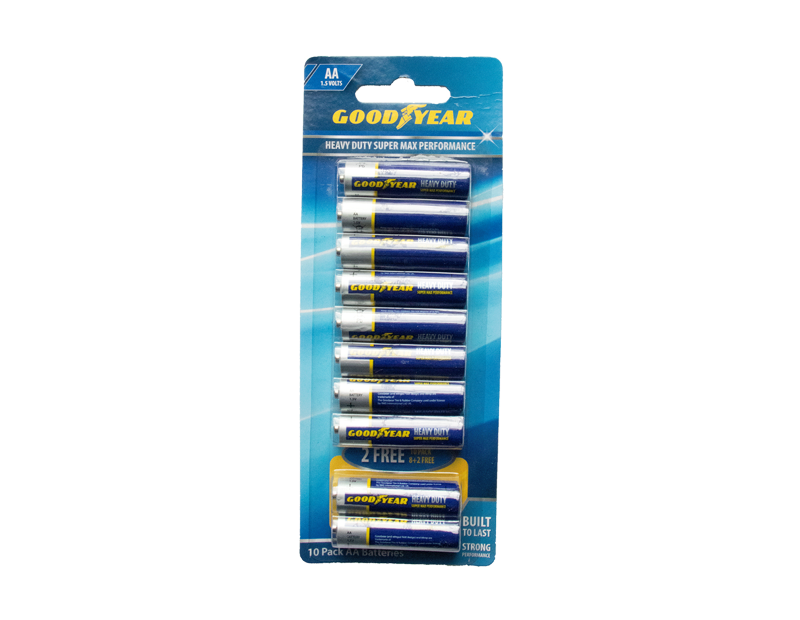 GoodYear Heavy Duty Batteries AA 10pk
