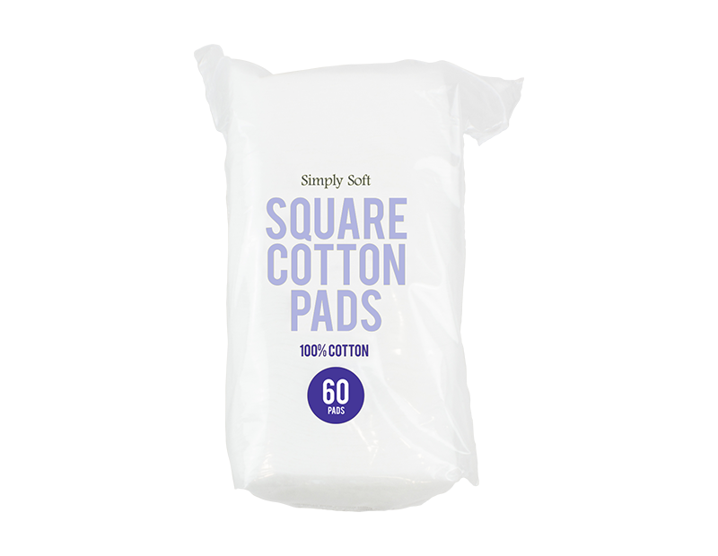 Simply Soft Square Cotton Pads 60pk