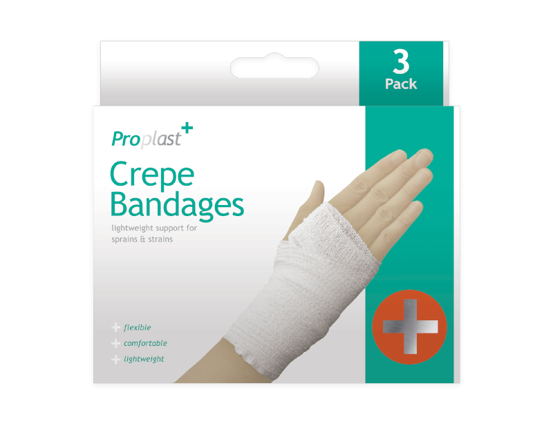 ProPlast Crepe Bandages 3pk