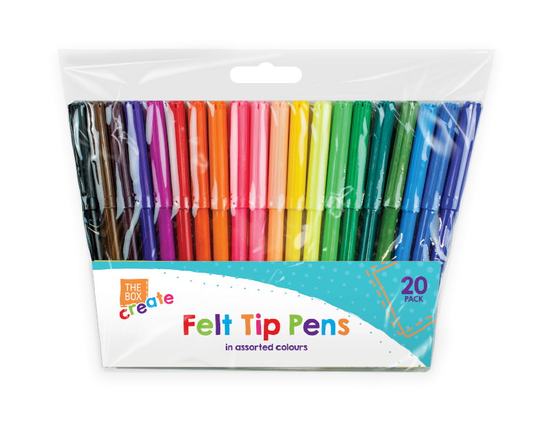 The Box Felt Tip Pens 20pk