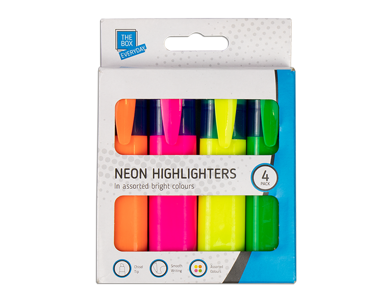 The Box Neon Highlighters 4pk
