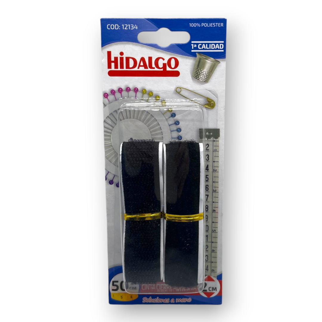Hidalgo Borrelås m/lim Svart 20mmx50cm
