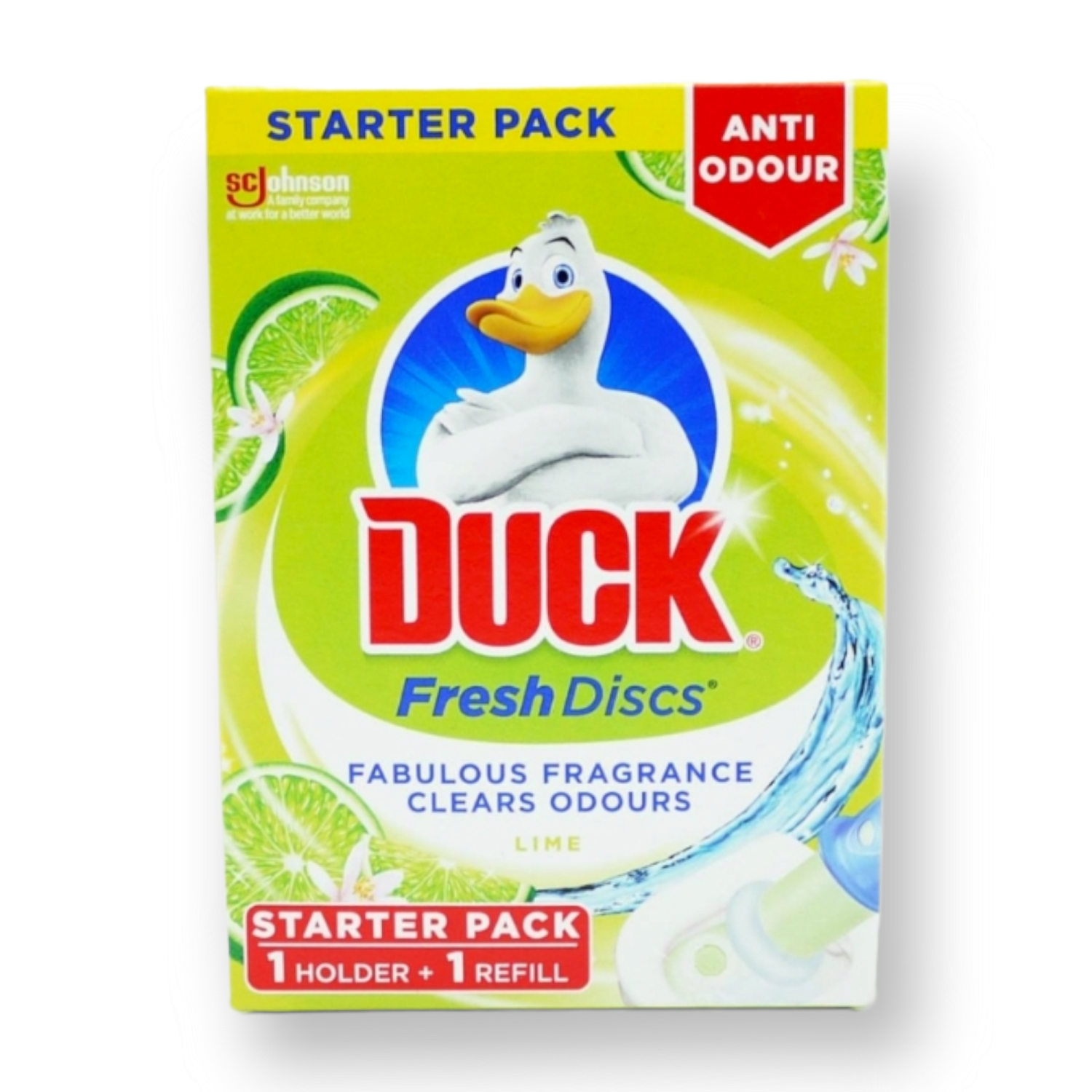 Duck Lime Zest Fresh Discs Toilet Cleaner Starter Pack