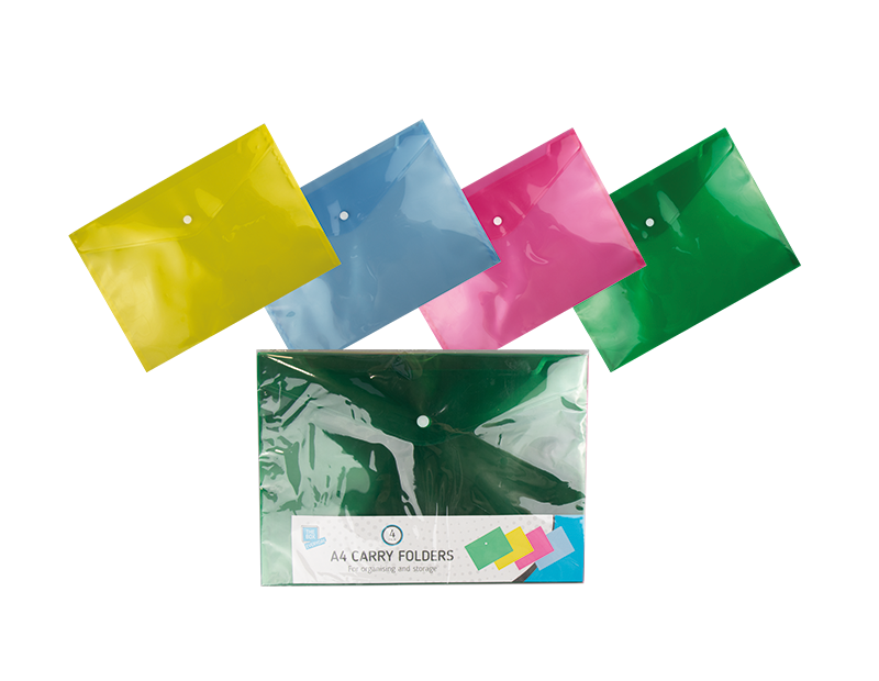 The Box Plastic Folder A4 4pk