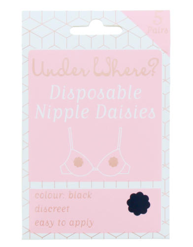Under Where? Nipple Daisies Black 5pairs