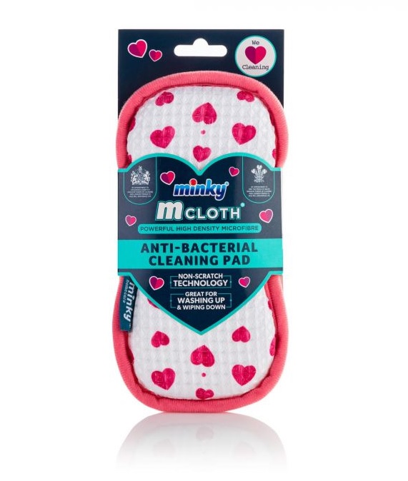 Minky Hearts Anti-Bacterial Cleaning Pad