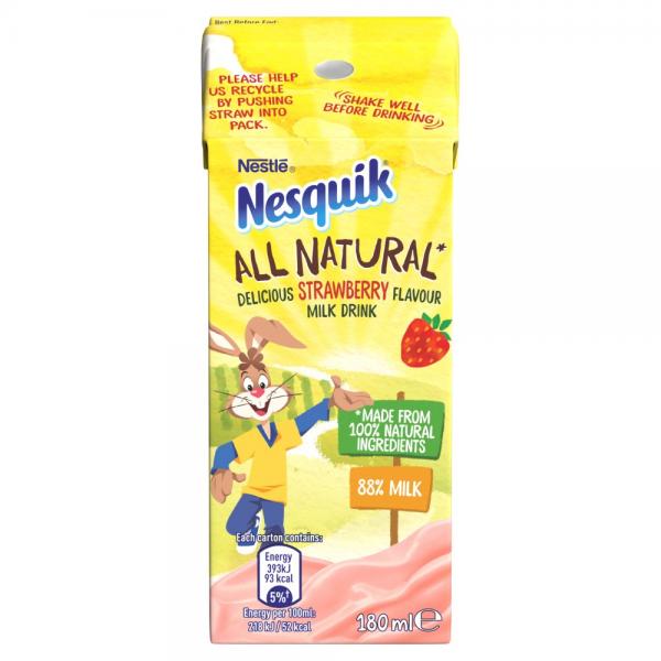 Nesquik All Natural Strawberry Milk 180ml