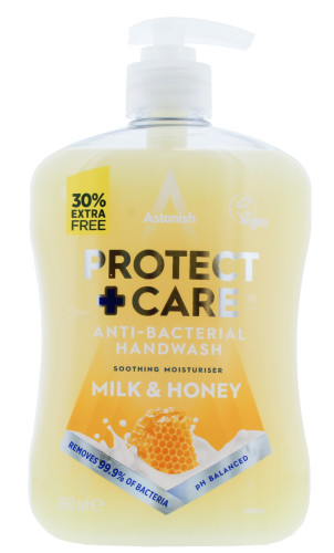 Astonish Protect+Care Milk&Honey Antibac Handwash 650ml