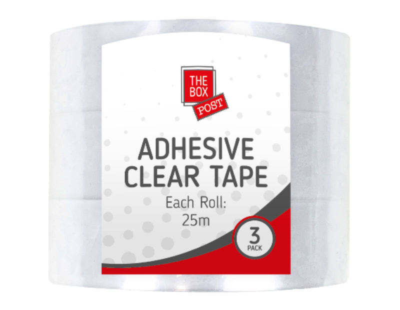 The Box Clear Tape 25m 3pk