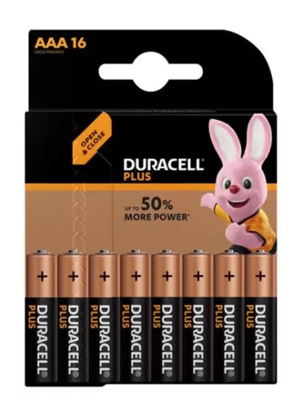 Duracell Plus AAA Batterier 16pk