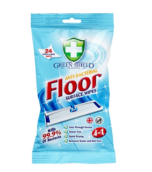 GreenShield Antibacterial Floor Wipes 24pk