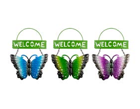 Garden Butterfly Welcome Sign Div.Farger