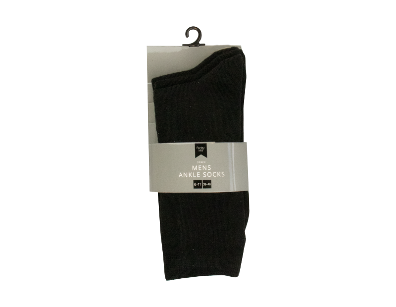 Farley Mill Mens Black Socks str.41-46 3pk