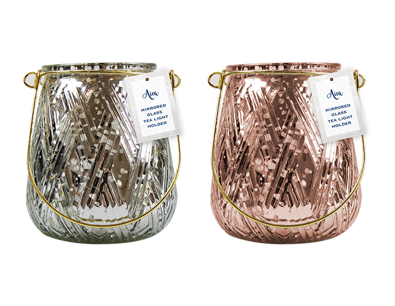 Aira Mirrored Tea Light Holder Div.Farger