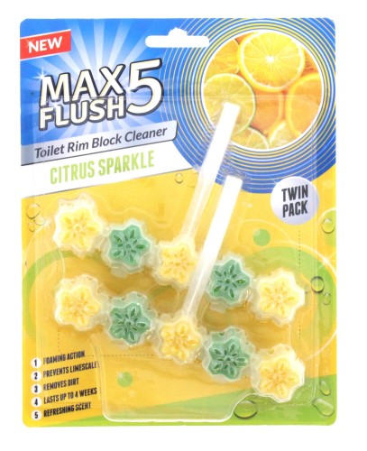 MaxFlush5 Citrus Sparkle Toilet Rim 2x45g