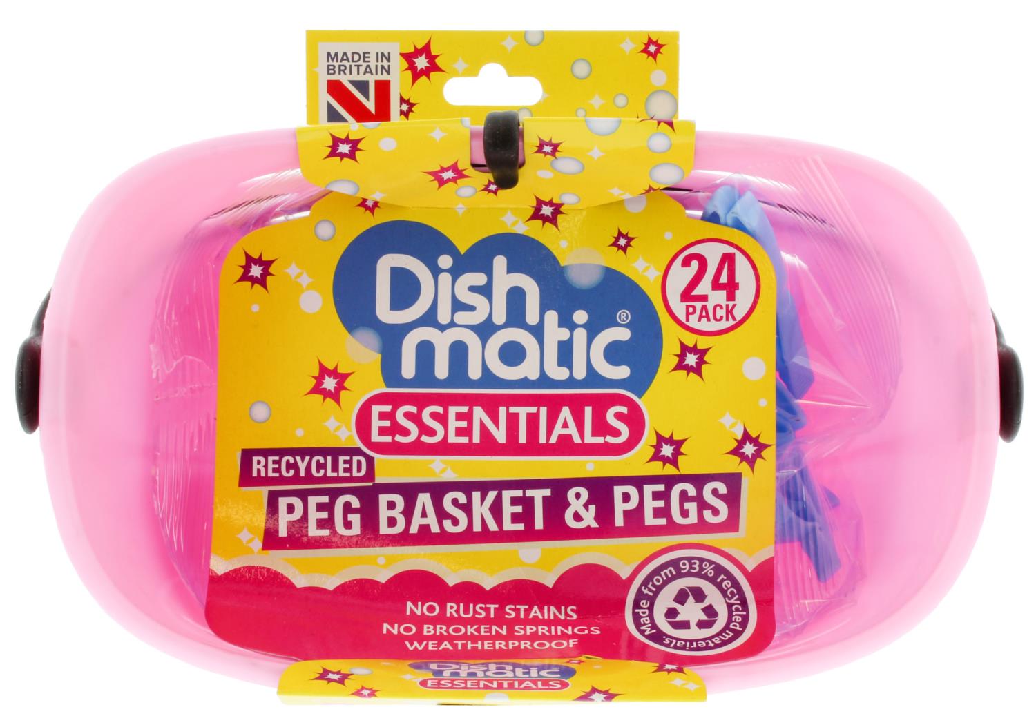 Dishmatic Essentials Peg Basket & Pegs 24pk