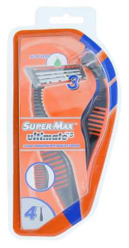 SuperMax Ultimate Mens Razors 4pk