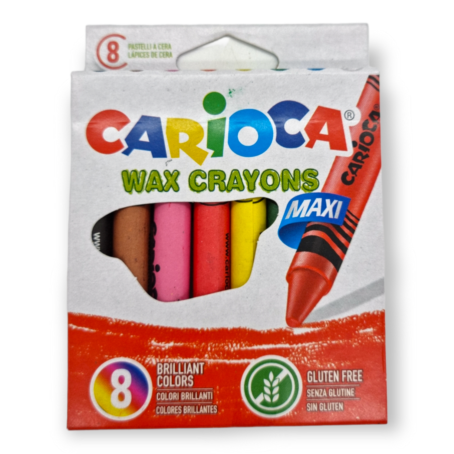 Carioca Maxi Wax Crayons 8pk