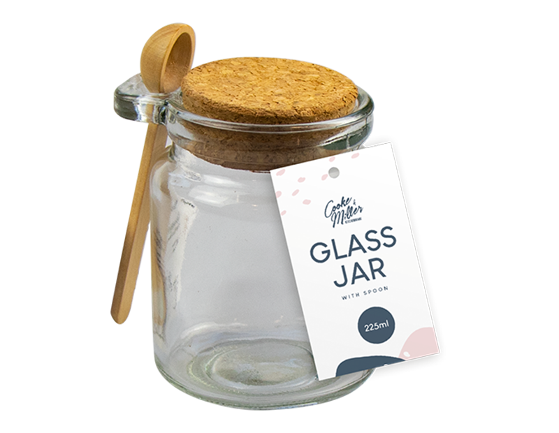 Cooke&Miller Glass Jar w/Spoon 225ml