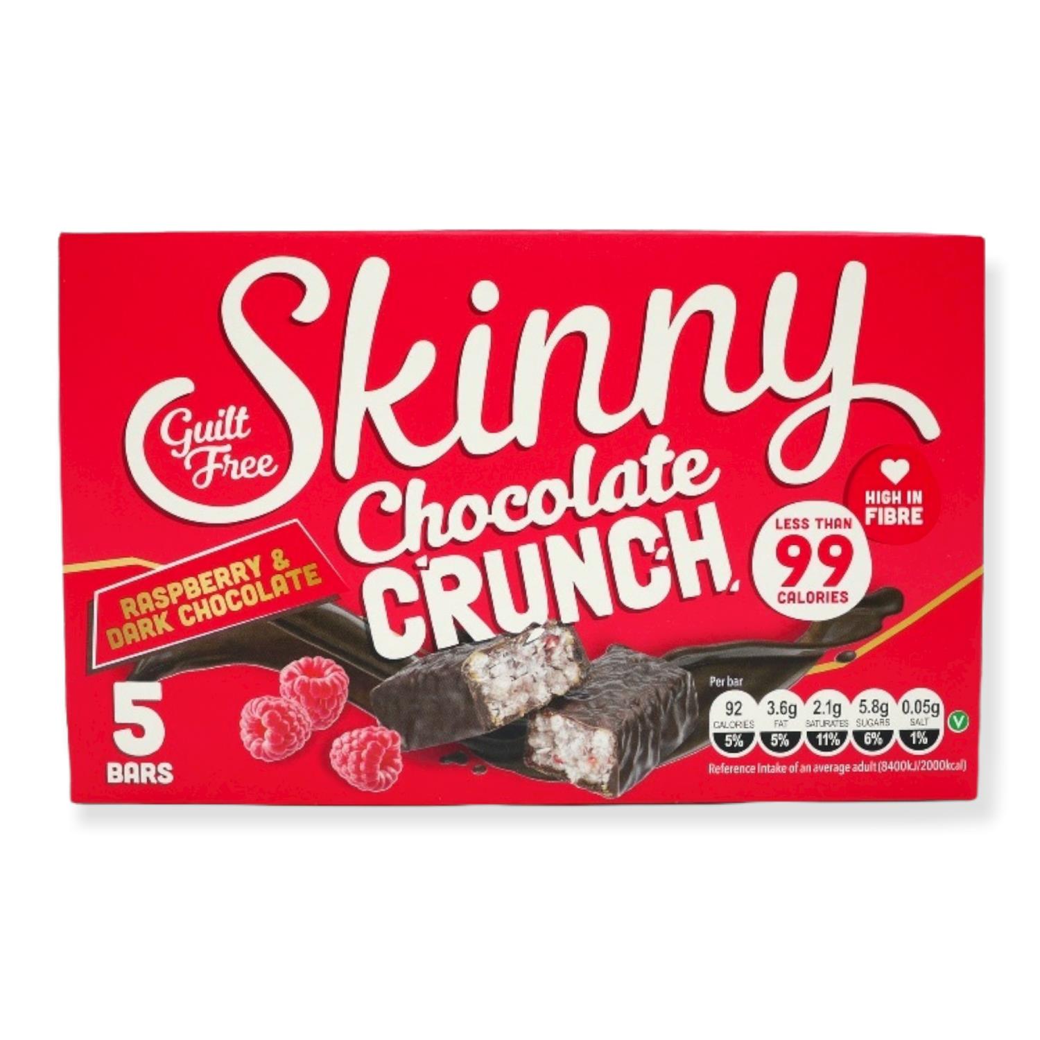 Skinny Crunch Raspberry & Dark Chocolate Snack Bar 5x24g