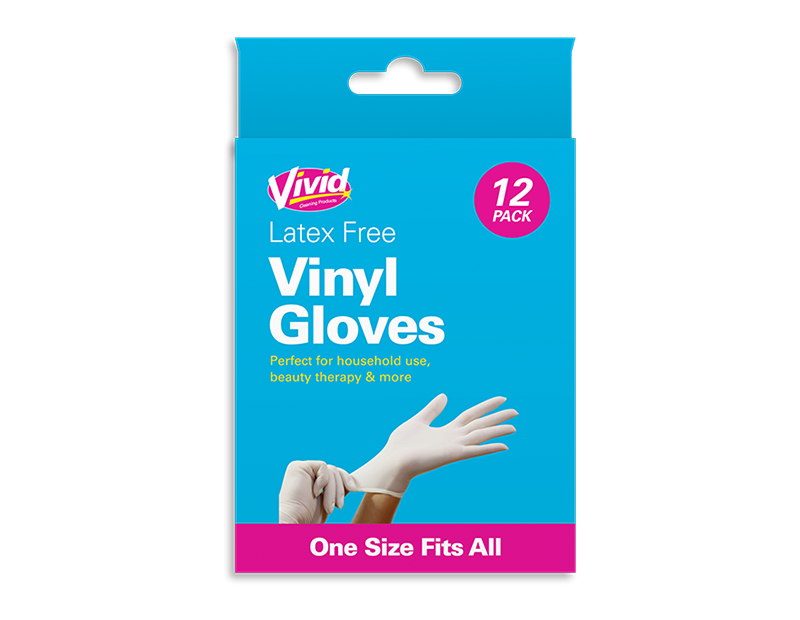 Vivid Vinyl Gloves 12pk