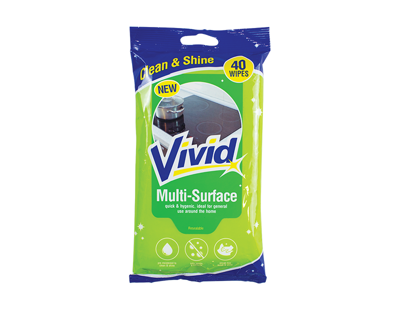 Vivid Multi Surface Wipes 40pk