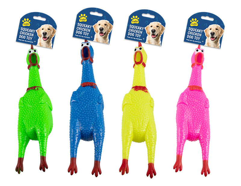 Kingdom Squeaky Chicken Dog Toy Div.Farger