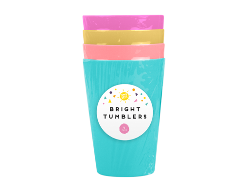 Summer Essentials Plastic Tumblers 4pk