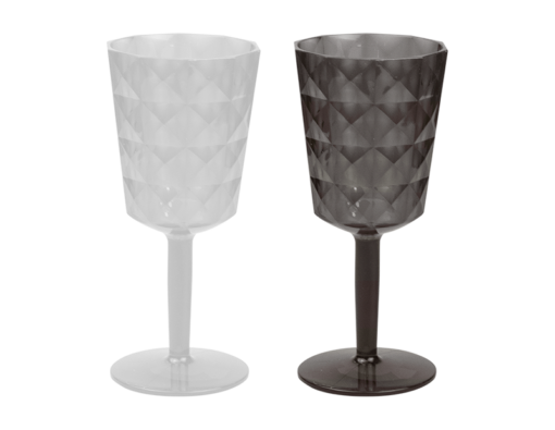 Diamond Plastic Wine Glass Div.Farger