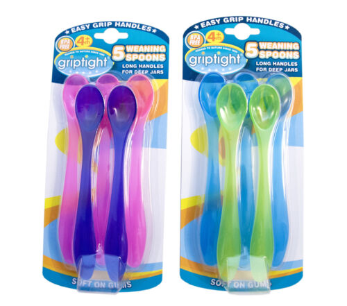 Griptight Weaning Spoons 4m+ 5pk Div.Farger
