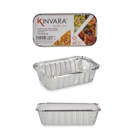 Kinvara Aluminium Form m/Lokk 22x11,5x7cm 6stk