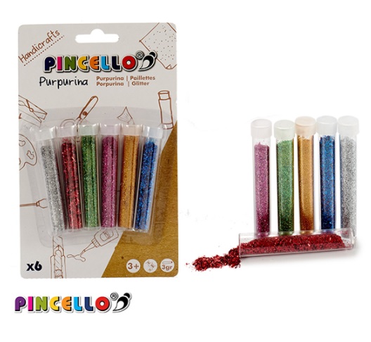Pincello Glitter Boks 6x3g