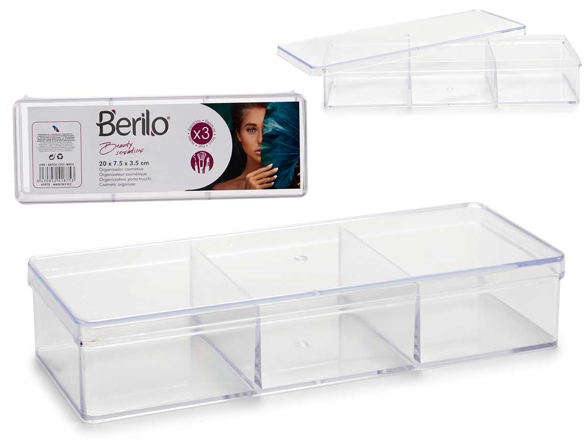 Berilo Beauty Organizer m/Lokk 3delt 20x7x3,5cm