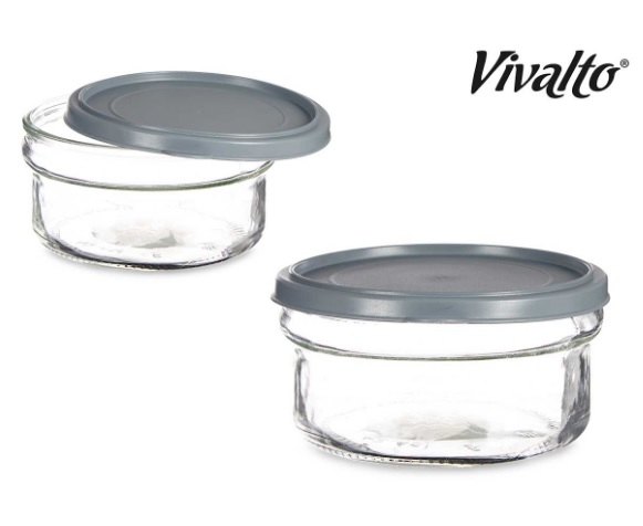 Vivalto Glasskrukke m/lokk Grå 415ml