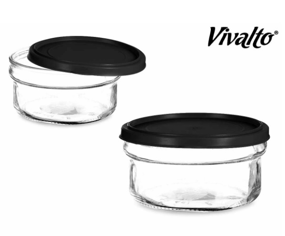 Vivalto Glasskrukke m/lokk Svart 415ml