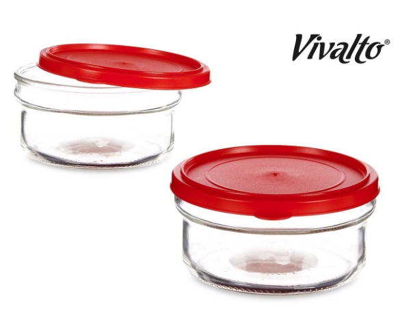 Vivalto Glasskrukke m/lokk Rød 415ml