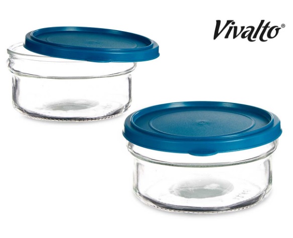 Vivalto Glasskrukke m/lokk Blå 415ml