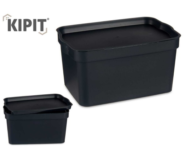 Kipit Storage Box w/lid Antrasit 2,3L 21,5x14,5x11cm