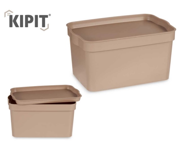 Kipit Storage Box w/lid Beige 2,3L 21,5x14,5x11cm