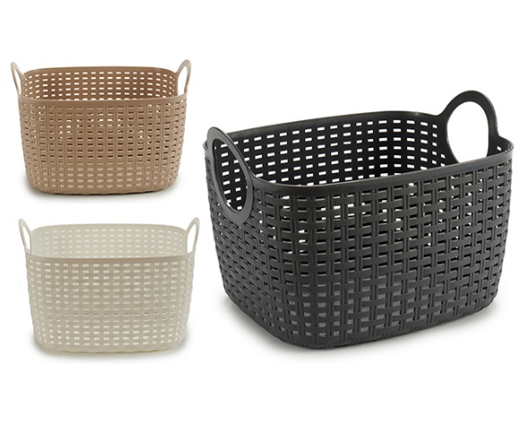 AR Rattan Storage Basket 31x20x20cm Div.Farger