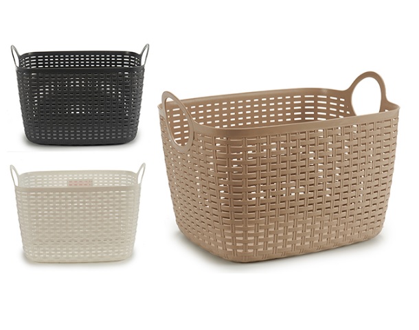 AR Rattan Storage Basket 41x25x26cm Div.Farger