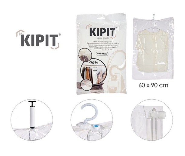Kipit Vacuum Bag w/Hanger 60x90cm