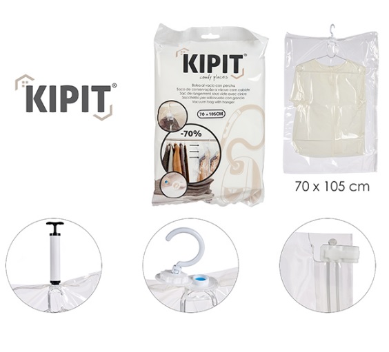 Kipit Vacuum Bag w/Hanger 70x105cm