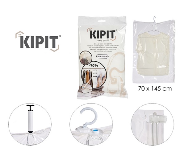 Kipit Vacuum Bag w/Hanger 70x145cm